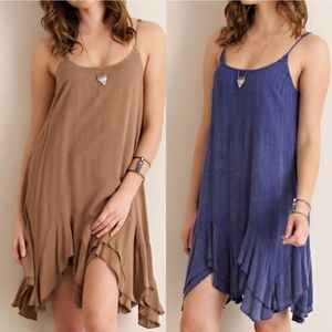 Washed Ruffled Slip Dress